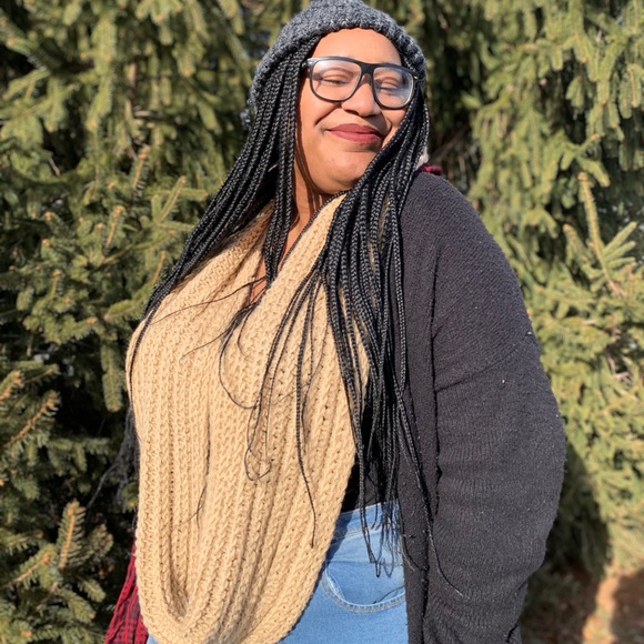 Tan Double Loop Infinity Scarf - Picture 1 of 5